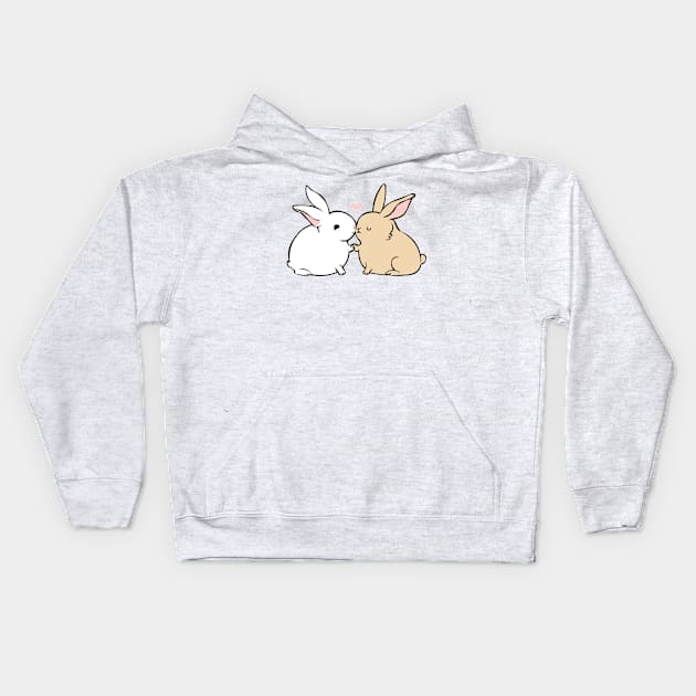 Bunny Kisses Kids Hoodie by huebucket